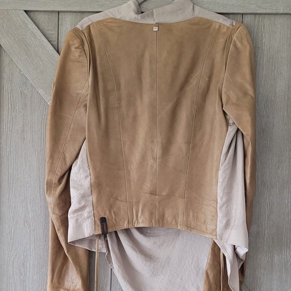 RUDSAK, one of a kind leather jacket, size M, coffe blend collors - Picture 3 of 15